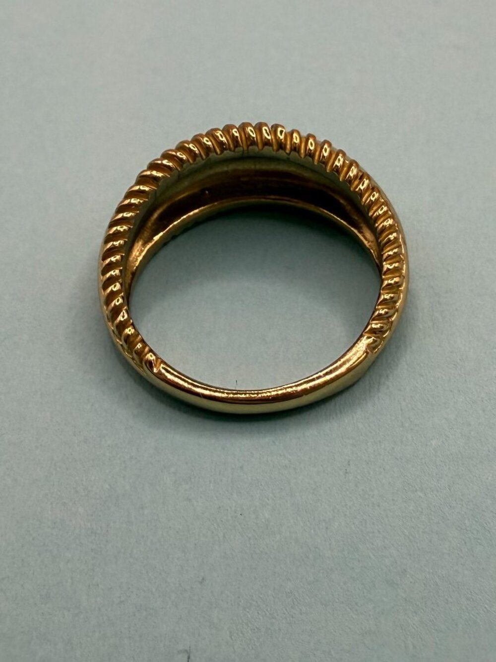 Authentic Carolyn Pollack Relios Solid Brass Domed Rope Edge Band Ring - Picture 14 of 16